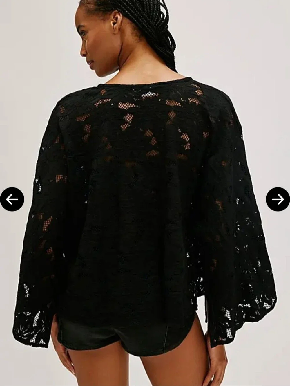 Free People Ramona Lace Kimono Top One Size